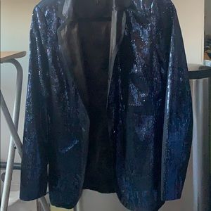 Navy blue sequin blazer